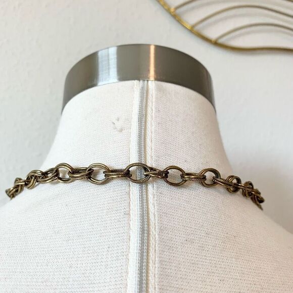 Vintage Silver Statement Globe Chunky Link Pendant Necklace Chain 30” - Picture 5 of 7